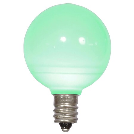 0.96 Watt G40 Green Ceramic LED Bulb With E12 Nickel Base 25 Per Bag